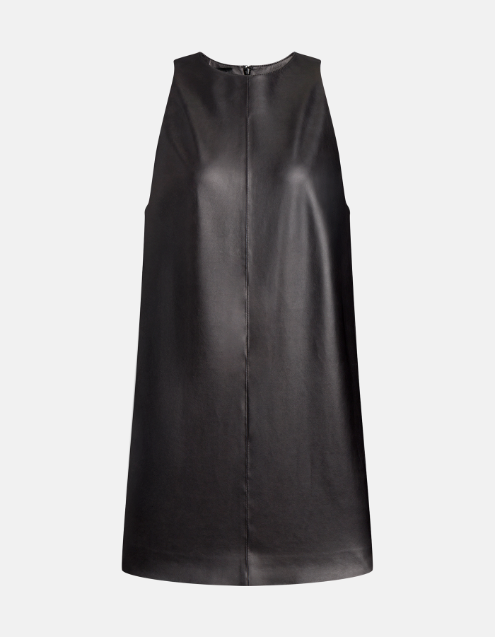 Short dress in nappa leather