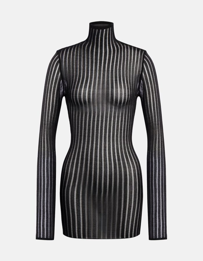 Miniabito slim in maglia lurex