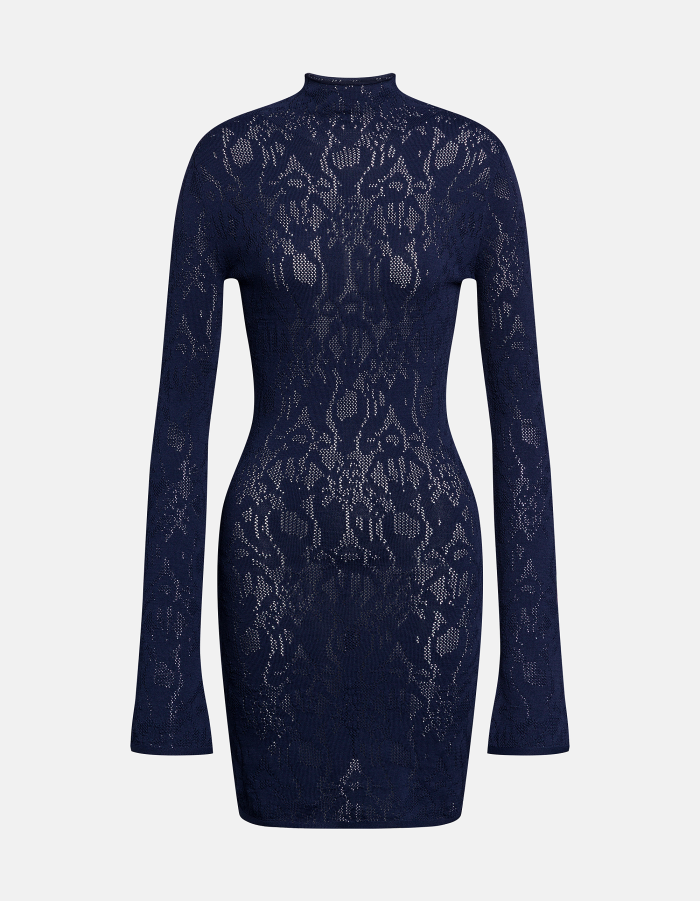 Abito tricot slim in viscosa jacquard