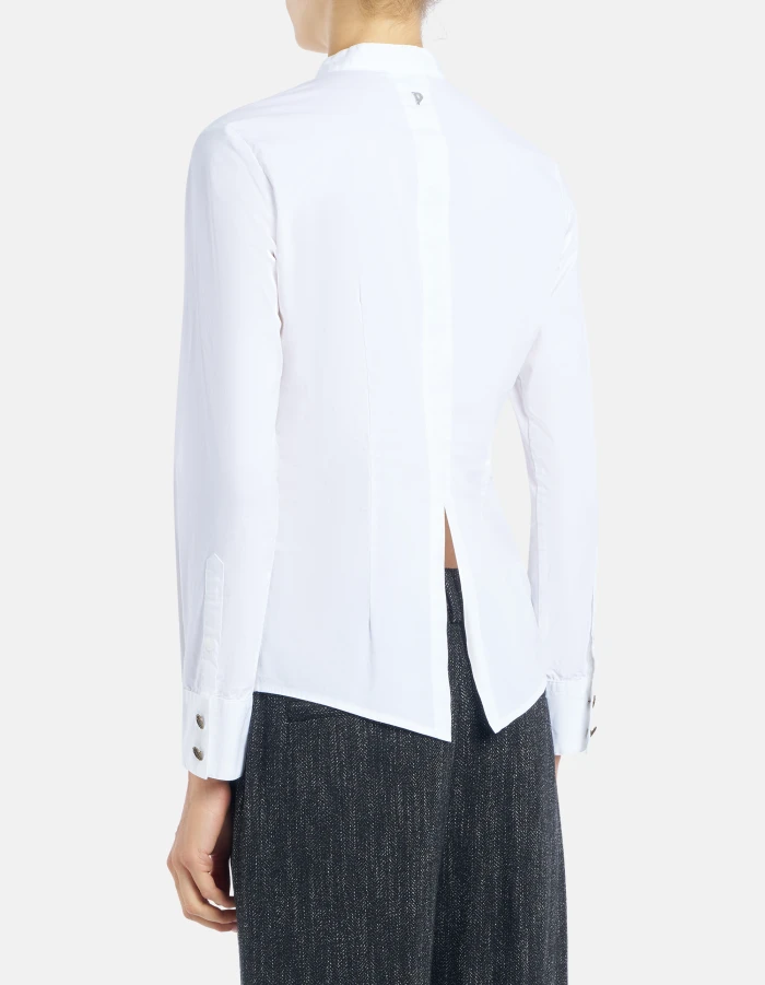 Camicia slim in popeline stretch