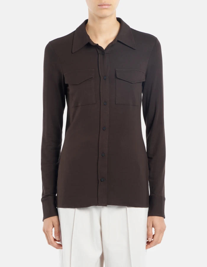 Camicia slim in viscosa