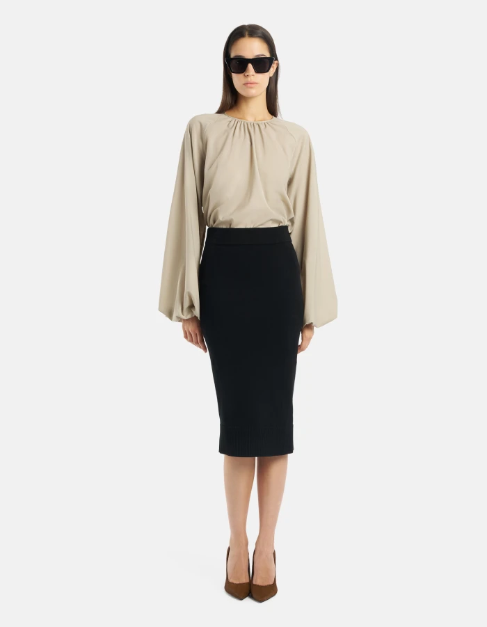 Camicia regular in popeline di lana extrafine