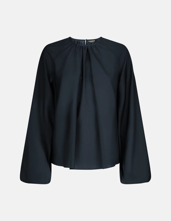 Camicia regular in popeline di lana extrafine