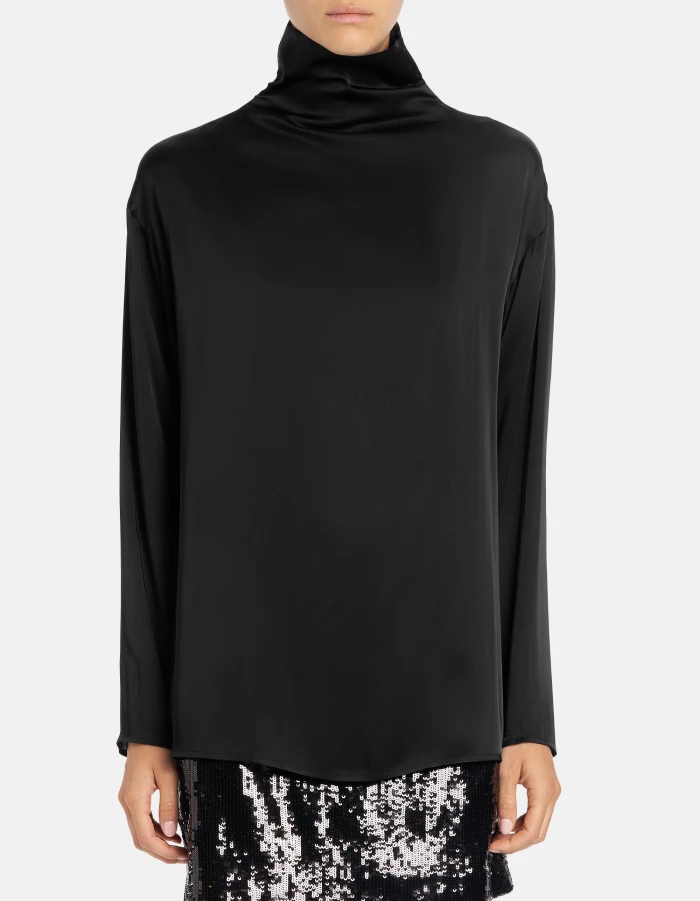 Camicia regular in raso