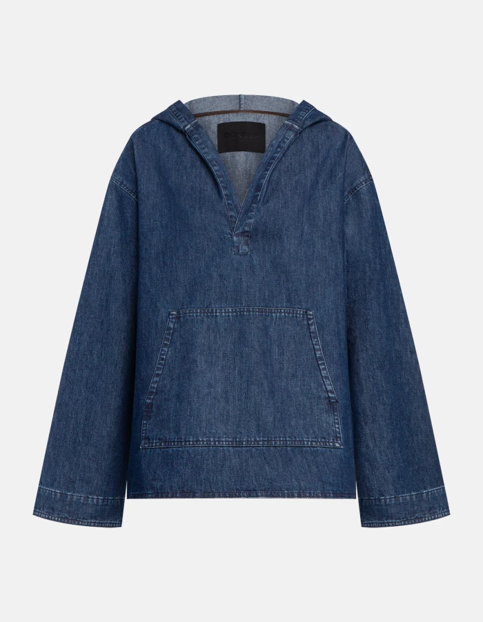 Loose-fit rigid denim shirt