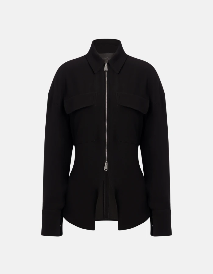 Slim-fit crepe shirt