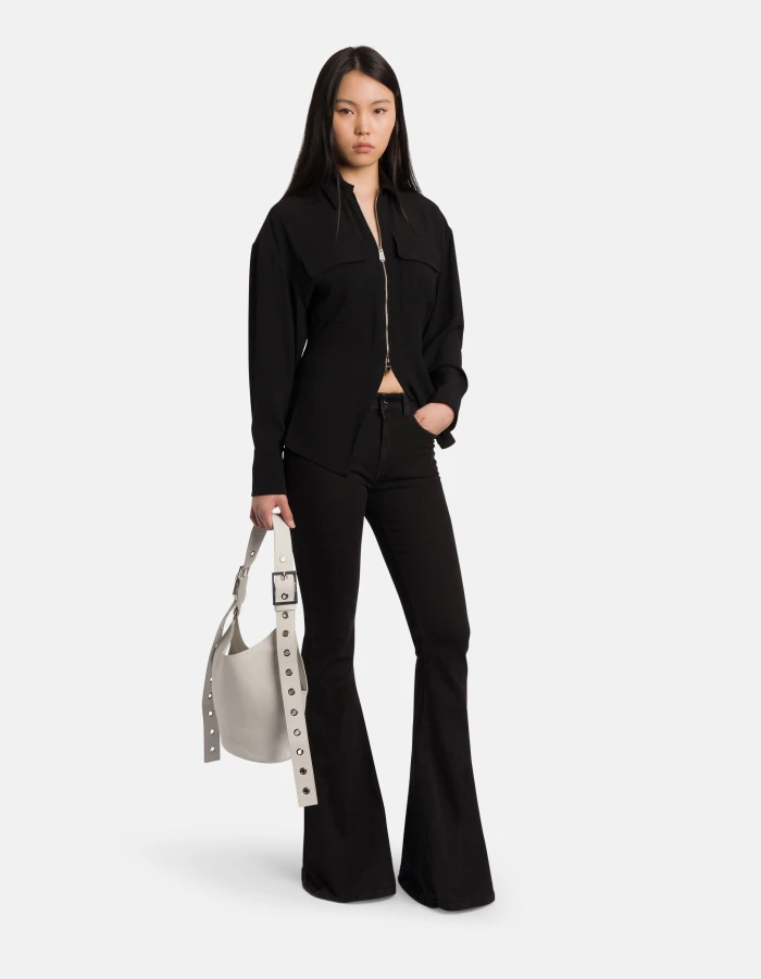 Slim-fit crepe shirt