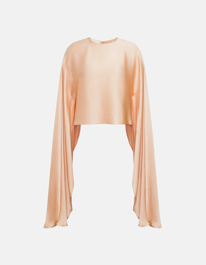 Silk-blend satin crop top