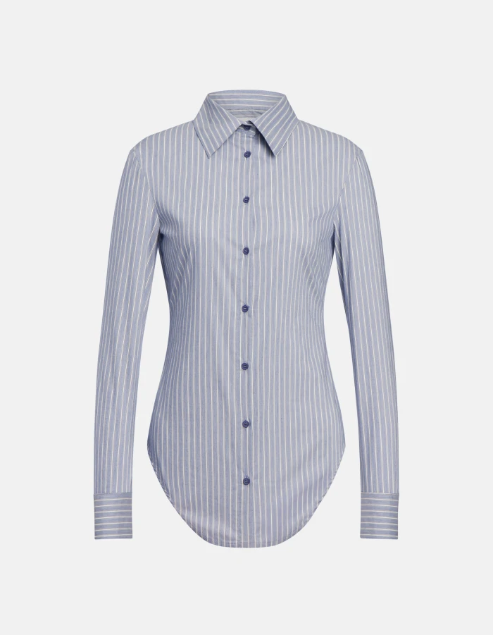 Camicia slim in cotone rigato