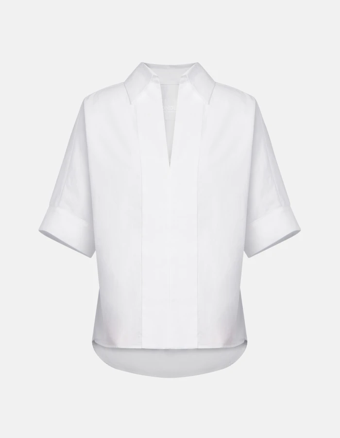 Boxy-fit yarn-dyed gabardine shirt