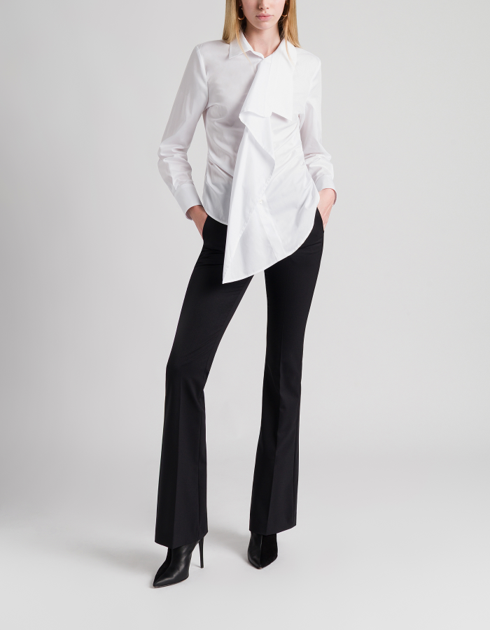 Slim-fit shirt in yarn-dyed gabardine