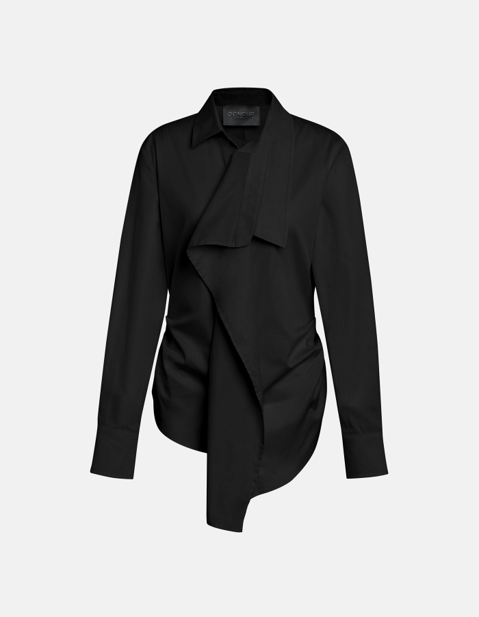 Camicia slim in gabardina tinto filo