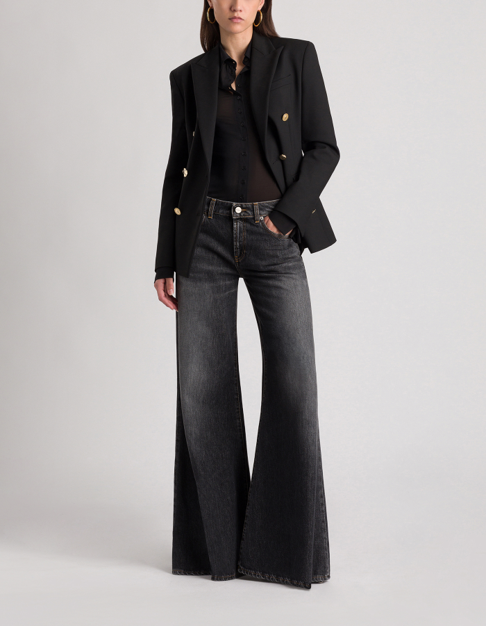 Slim-fit tulle shirt