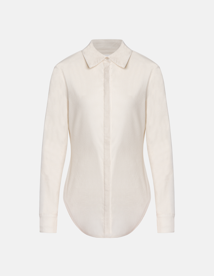 Super slim-fit stretch velvet shirt