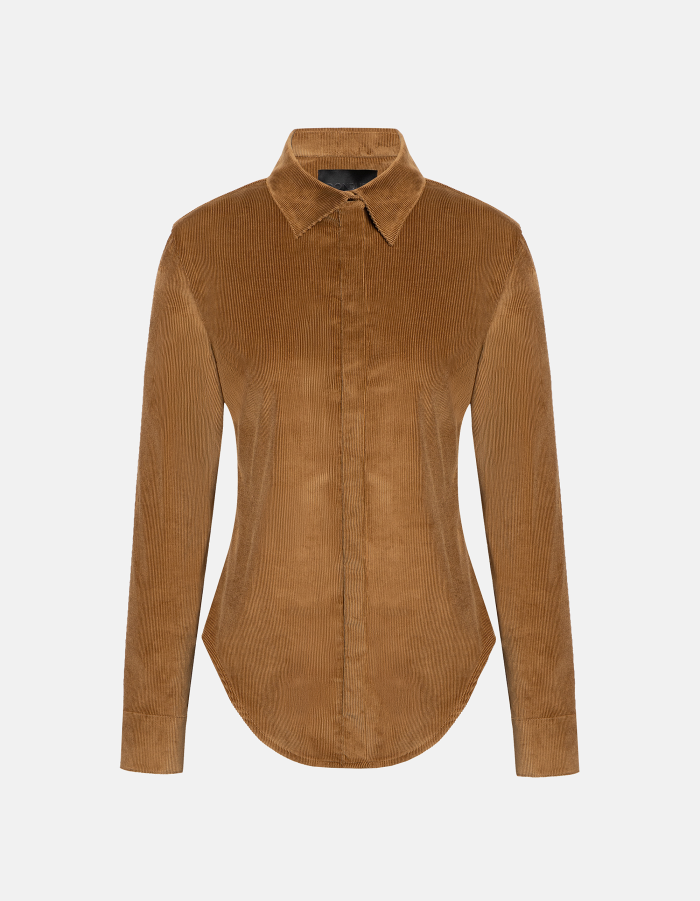 Super slim-fit stretch velvet shirt