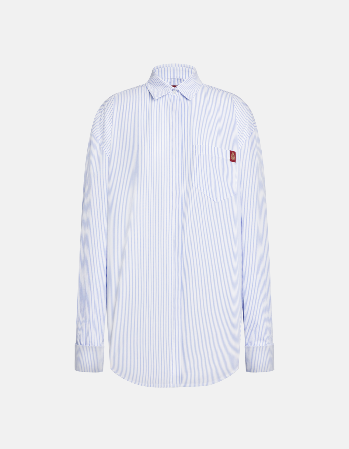 Camicia over in riga di cotone