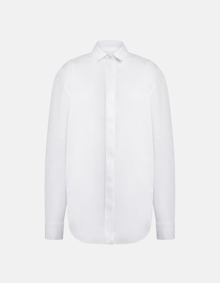 Camicia in gabardina tinto filo