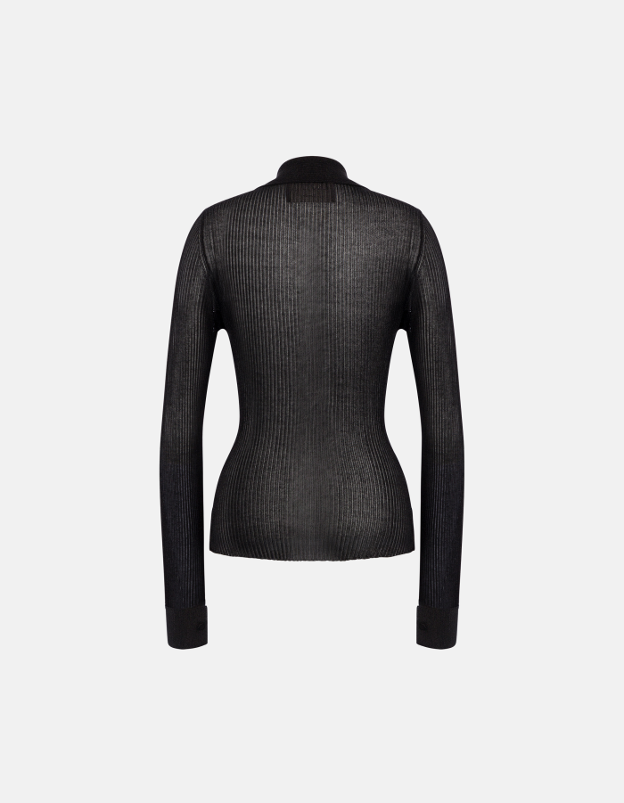 Camicia slim in maglia lurex