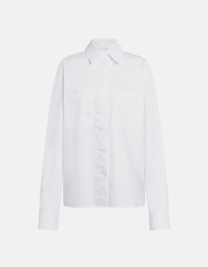 Camicia regular in gabardina tinto filo