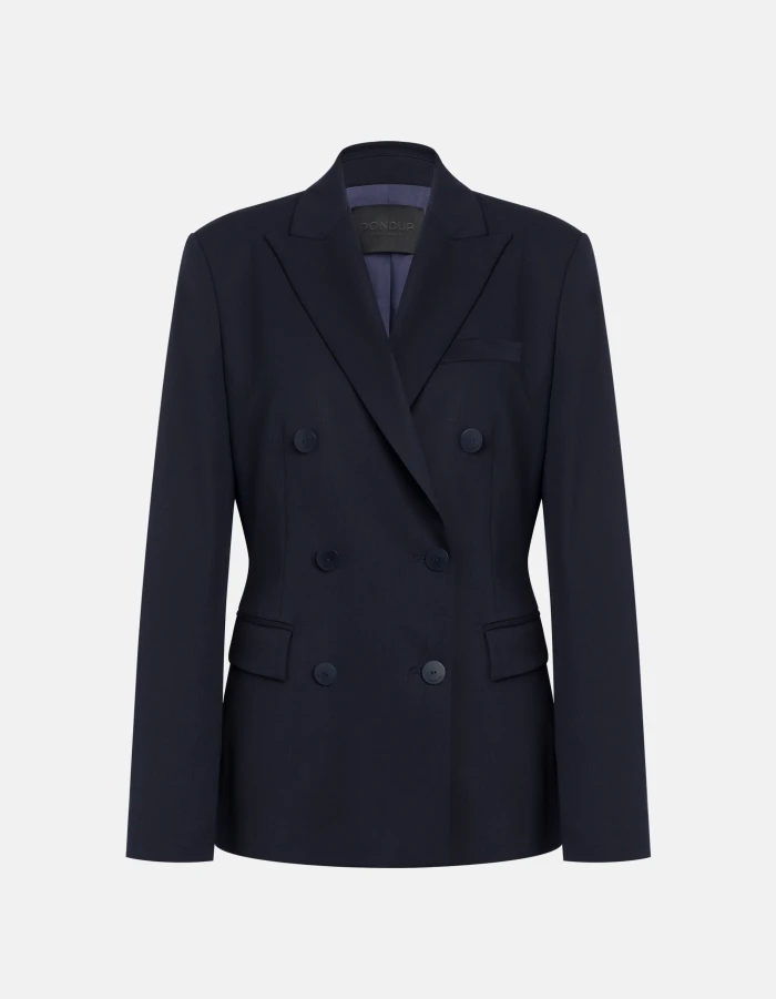 Zweireihiger Blazer in schmaler Passform aus Cool-Wool-Gabardine