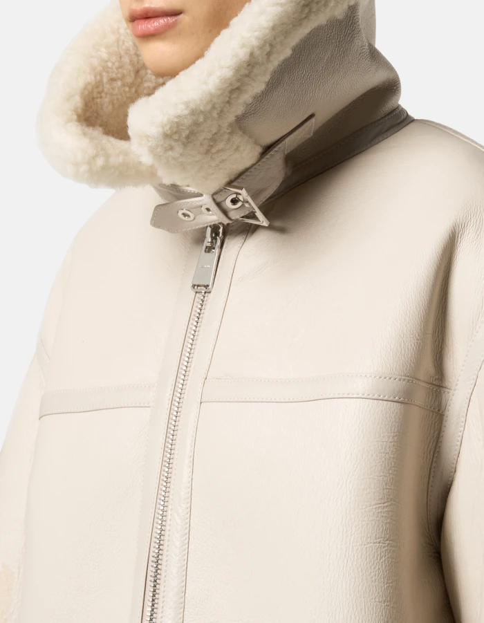 Giaccone loose in shearling