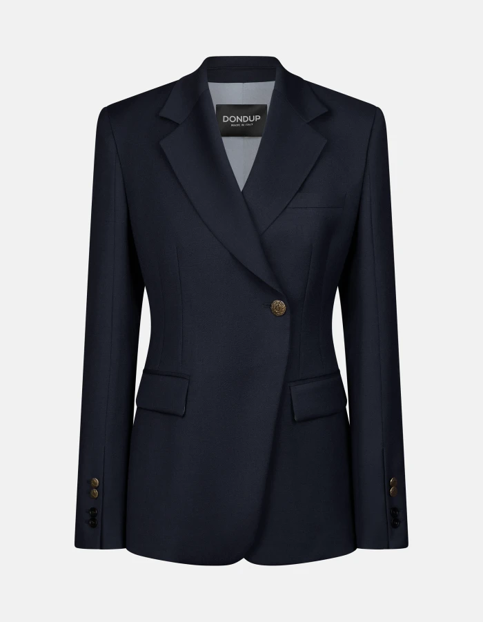 Blazer doppiopetto in gabardina di lana