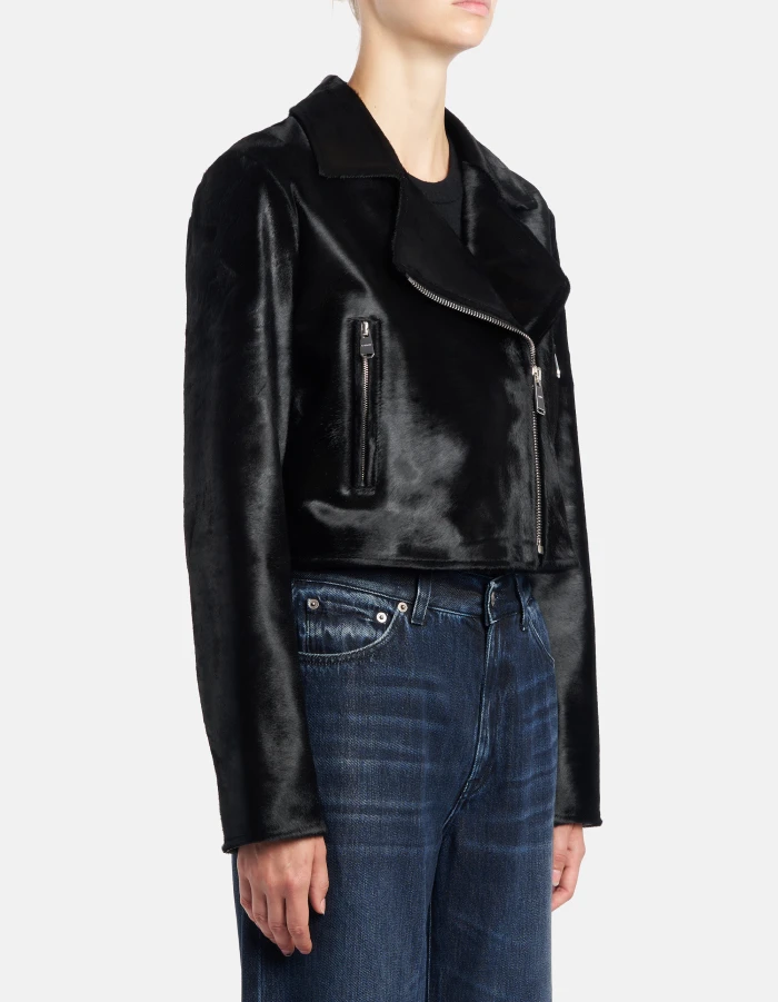 Chiodo cropped in cavallino