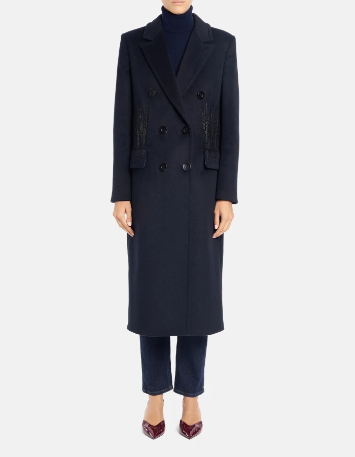 Cappotto regular in velour misto lana