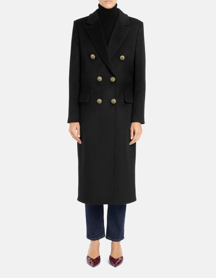 Cappotto regular in velour misto lana