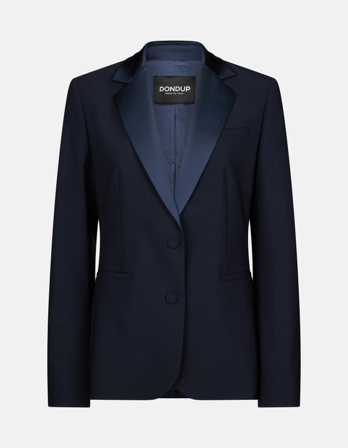 Blazer monopetto slim in tela di lana