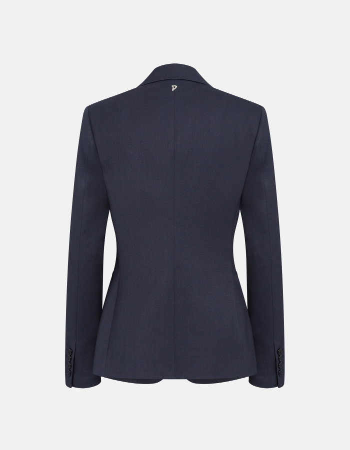 Blazer monopetto slim in gabardina misto lana