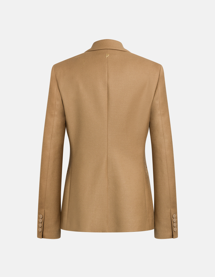Slim-fit single-breasted flannel blazer
