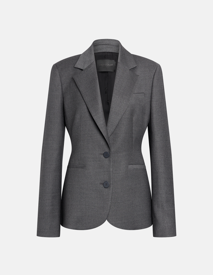 Slim-fit single-breasted flannel blazer