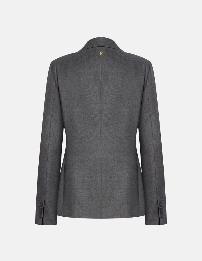 Slim-fit single-breasted flannel blazer