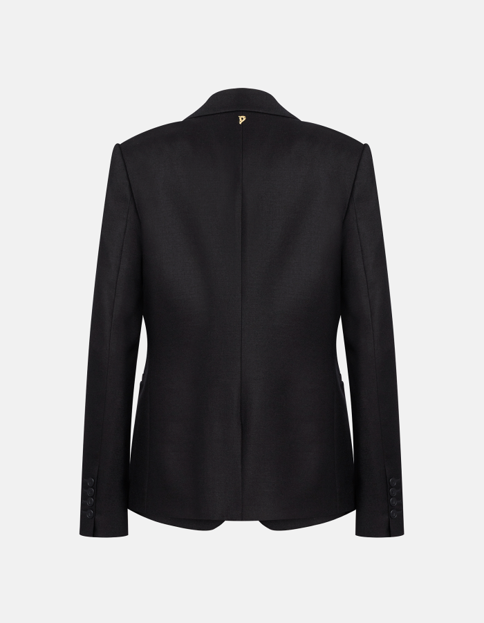 Slim-fit single-breasted flannel blazer