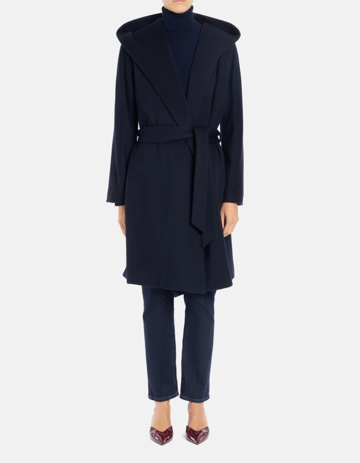 Cappotto loose in velour lana cashmere