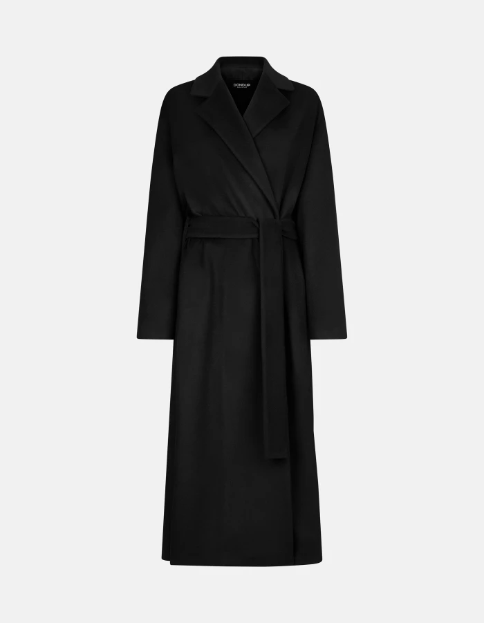Loose-fit coat in wool cashmere velour
