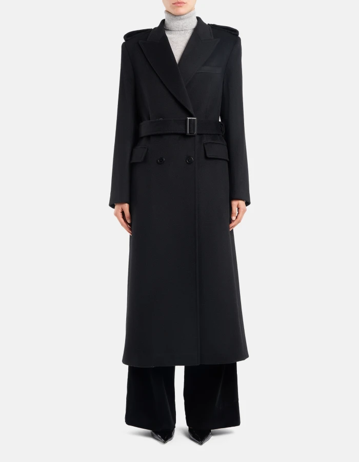 Cappotto regular in velour lana cashmere