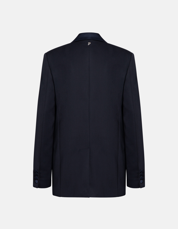 Regular-fit double-breasted blazer in wool-blend gabardine