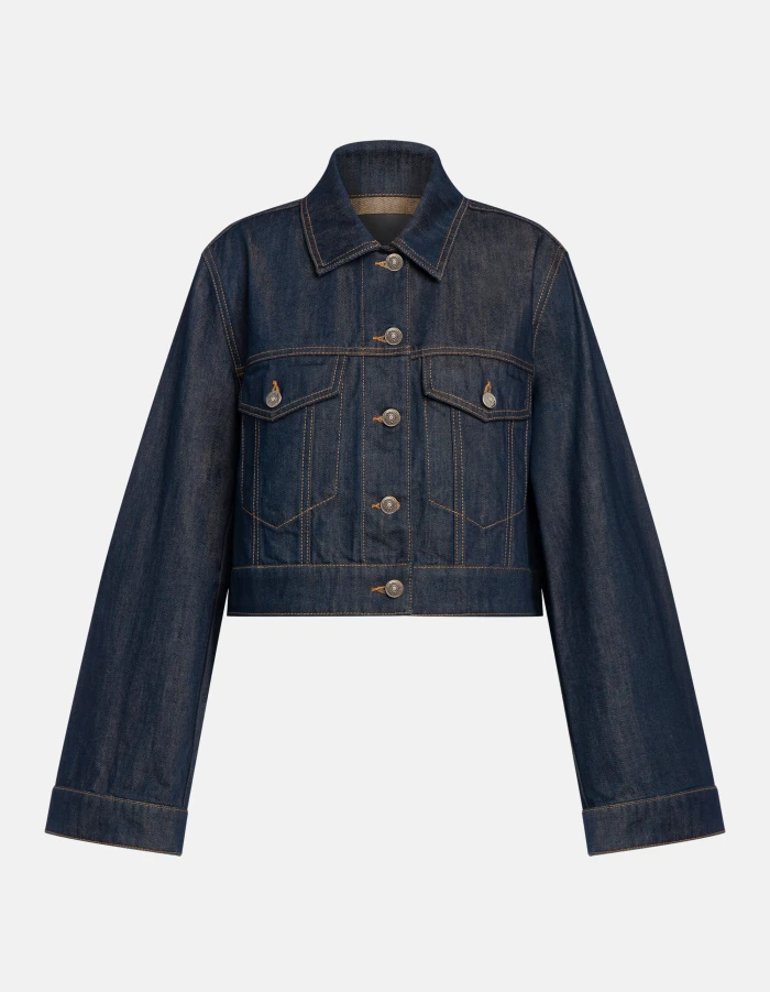 Regular-fit rigid denim jacket