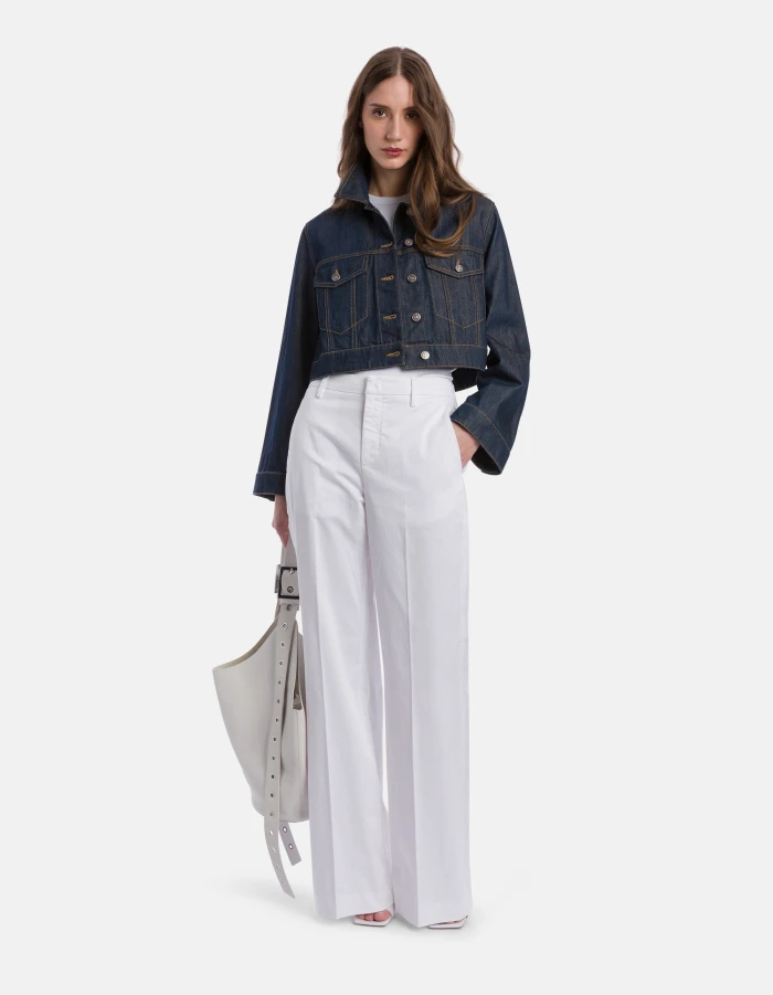 Regular-fit rigid denim jacket