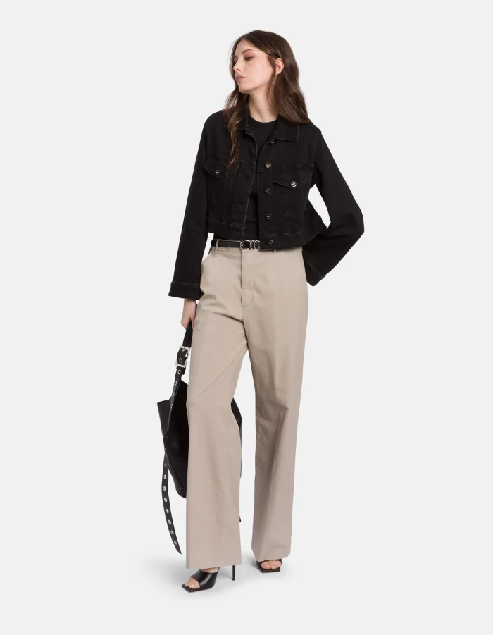 Regular-fit jacket in recycled stretch denim