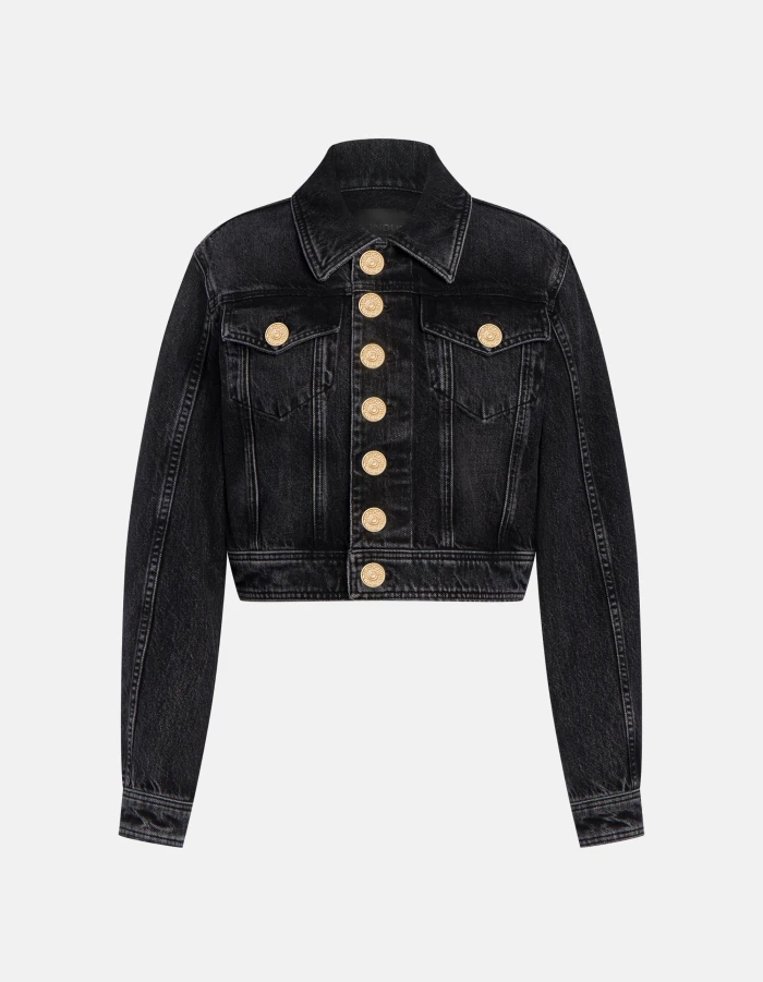 Slim-fit jacket in sustainable rigid denim