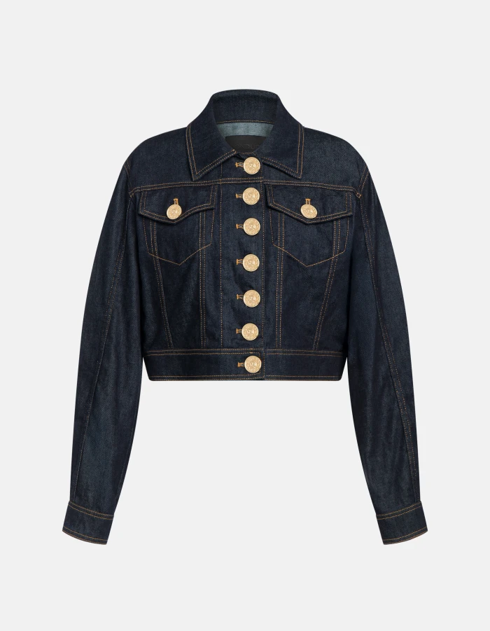 Slim-fit jacket in rigid denim