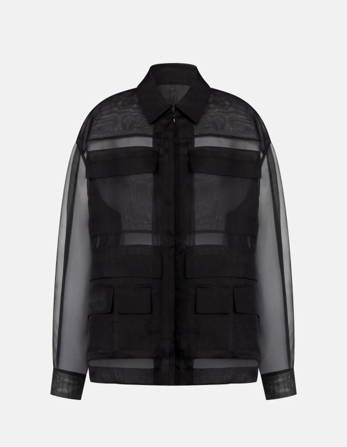 Giubbino over in organza di seta