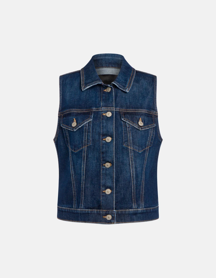 Slim-fit waistcoat in stretch denim