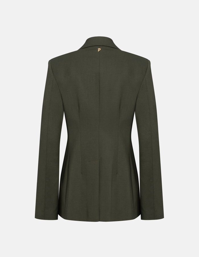 Slim-fit double-breasted blazer in wool gabardine
