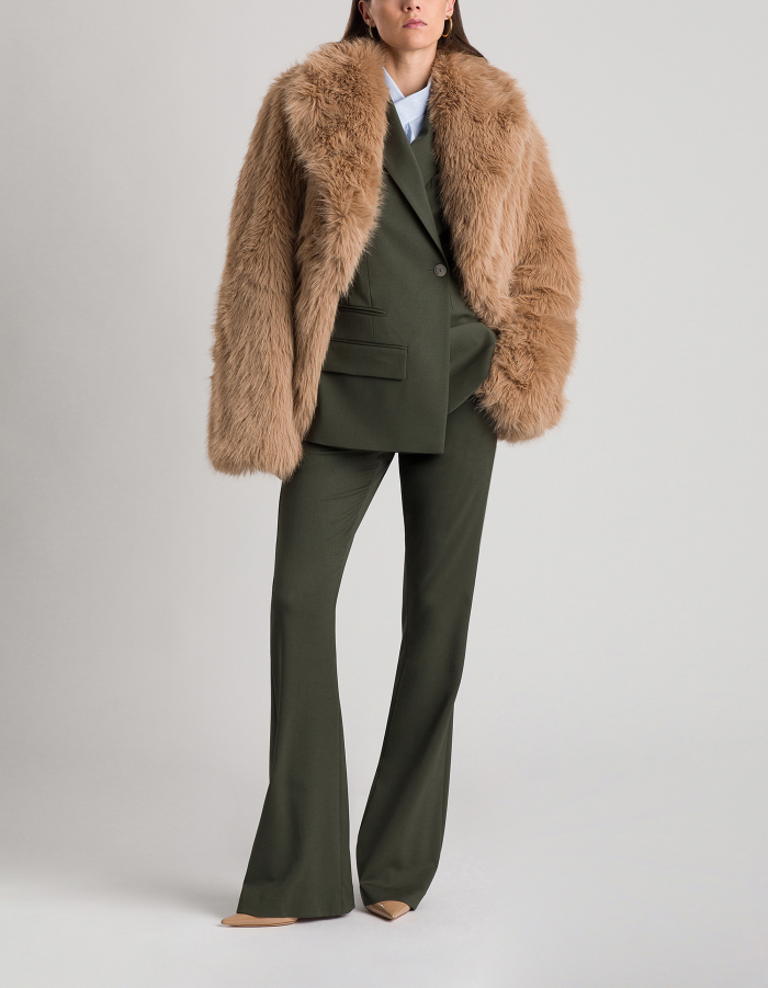 Blazer doppiopetto slim in gabardina di lana