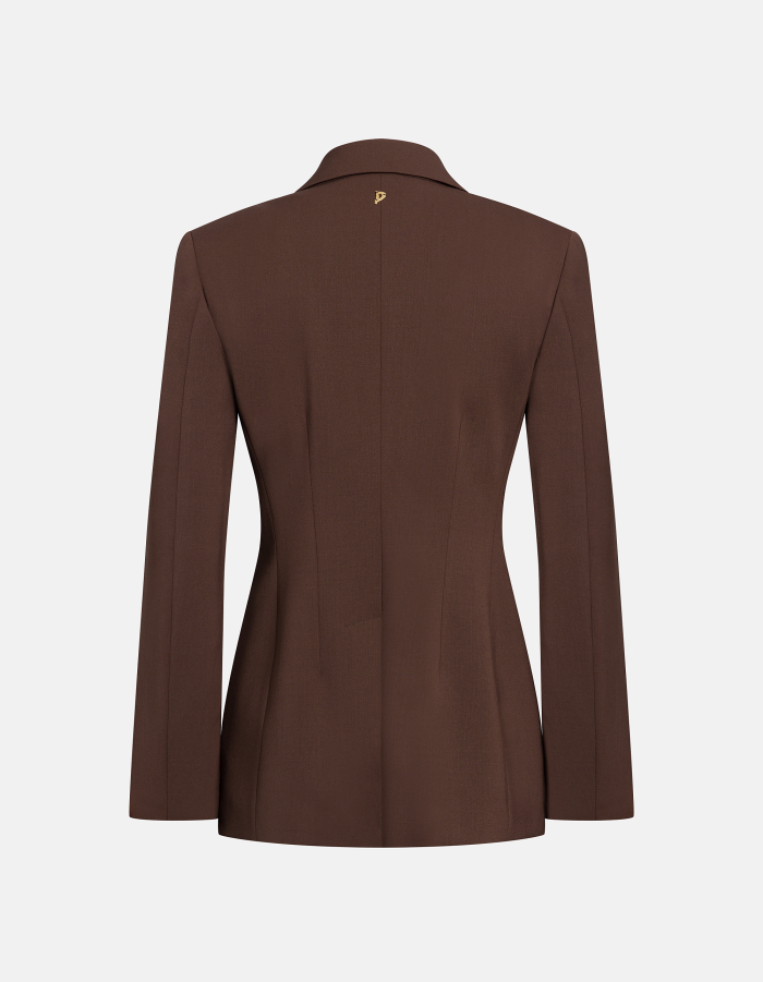 Blazer doppiopetto slim in gabardina di lana