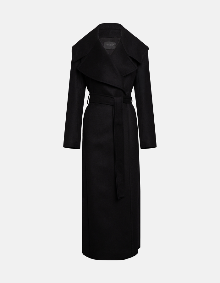 Regular-fit double-breasted coat in wool cloth